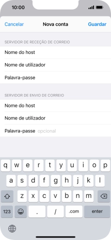 Prima Palavra-passe e introduza a password da sua conta de e-mail.