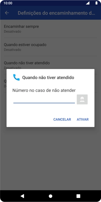 Introduza 123 e prima ATIVAR.