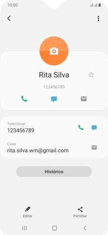 Prima o ícone de chamada ao lado do número pretendido.