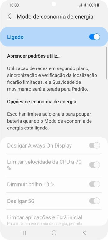 Prima a tecla de início para terminar e voltar ao ecrã inicial.