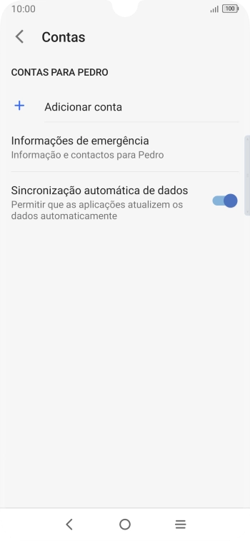 Prima Adicionar conta.