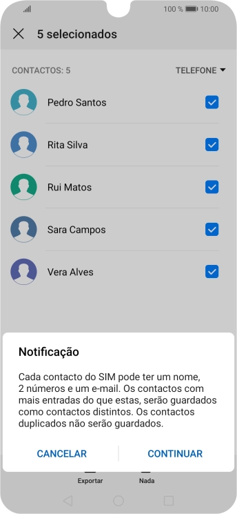 Prima CONTINUAR.
