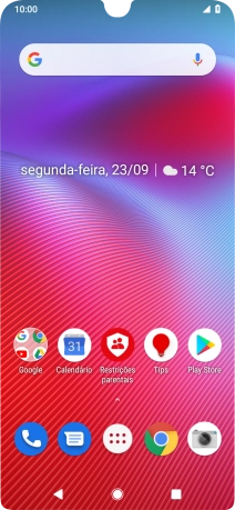 Quando o ícone de bateria em carregamento for mostrado no ecrã, a bateria está em carregamento.