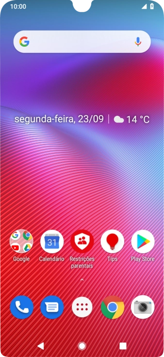 Quando o ícone de bateria em carregamento for mostrado no ecrã, a bateria está em carregamento.