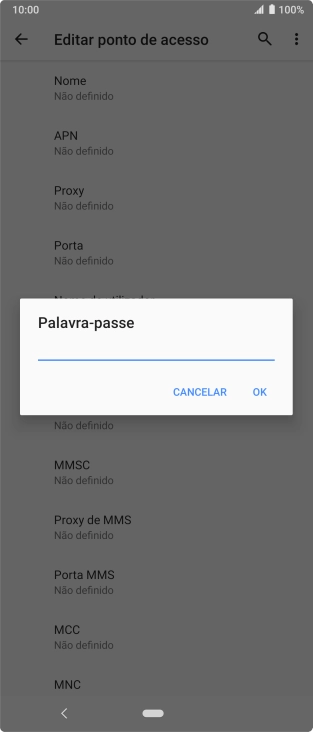 Introduza vodafone e prima OK.