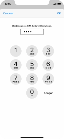 Introduza o seu código PIN e prima OK.
