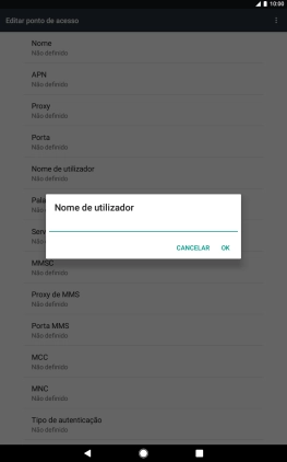 Introduza vodafone e prima OK.