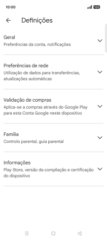 Prima Preferências de rede.