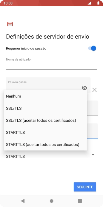 Prima Nenhuma para desativar a função.