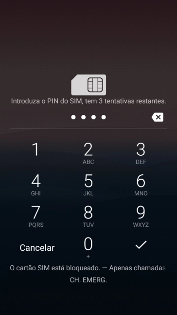 Se solicitado, deve introduzir o código PIN e premir o ícone para aceitar.