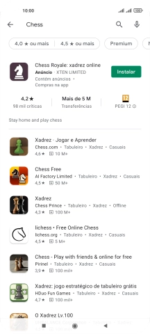 Prima a app pretendida.