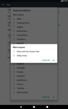 Prima os tons de toque pretendidos para os ouvir.