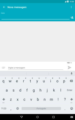 Abra uma nota, mensagem ou e-mail para que o teclado apareça no ecrã e o tablet fique pronto para a escrita de texto.