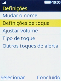 Escolha Definições de toque.