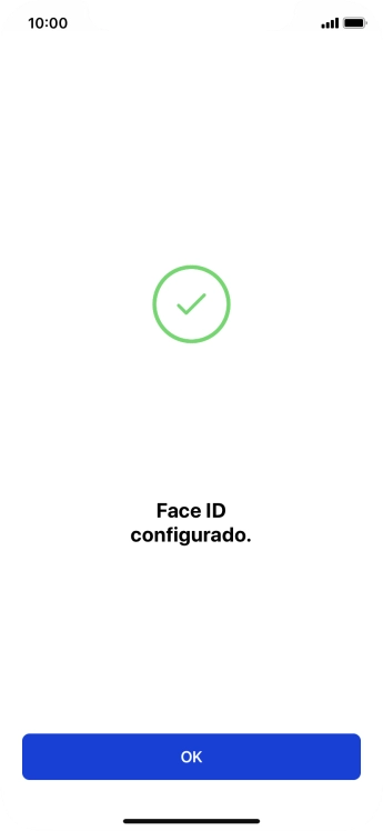 Prima OK. Se ainda não tiver escolhido um código de bloqueio do telefone, introduza um código à escolha duas vezes de seguida.