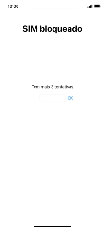 Se o cartão SIM estiver bloqueado, deve introduzir o código PIN e premir OK.