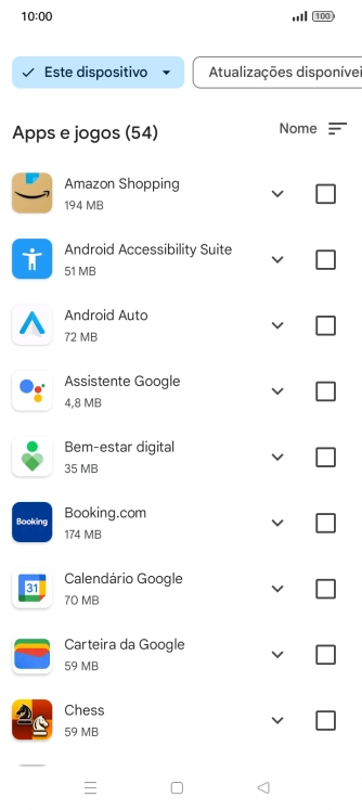 Prima a app pretendida.