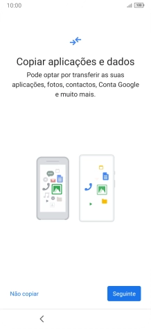 É possível transferir conteúdo de outro telefone quando o telefone for ativado antes da primeira utilização e quando o telefone tiver sido reiniciado. Quando esta imagem for mostrada no ecrã, o telefone está pronto para transferir conteúdo de outro telefone.