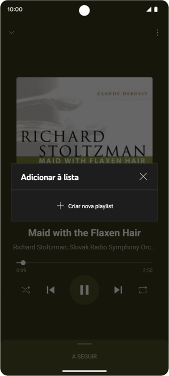 Prima Criar nova playlist.