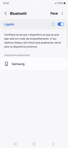Prima o dispositivo Bluetooth pretendido e siga as indicações no ecrã para emparelhar o dispositivo pretendido com o telefone.