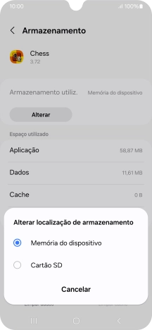Prima o nome do cartão de memória.