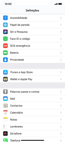 Prima Face ID e código.