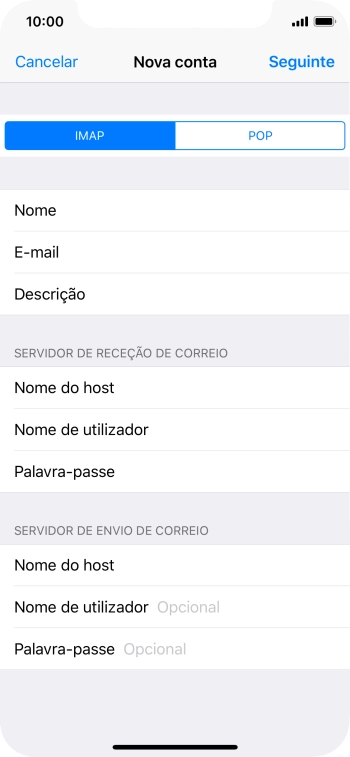 Prima Nome de utilizador e introduza o nome de utilizador da sua conta de e-mail.
