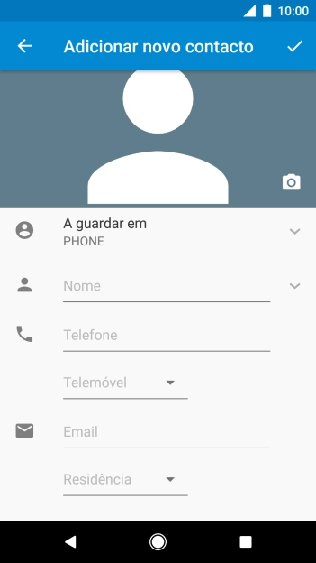 Prima a lista suspensa da lista de contactos.
