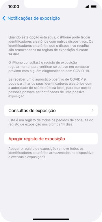 Prima Apagar registo de exposição.