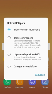 Prima Tranferir fich multimédia para ativar a função.