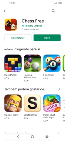 Prima a tecla de início para terminar e voltar ao ecrã inicial.