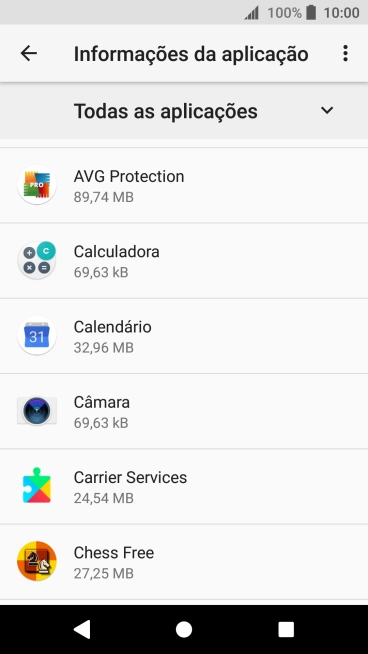 Prima a app pretendida.