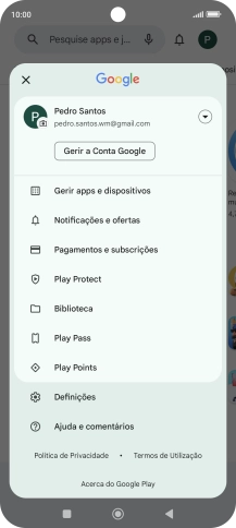 Prima Gerir apps e dispositivos.