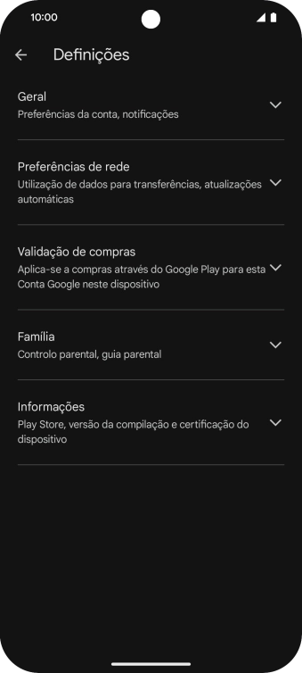 Prima Preferências de rede.