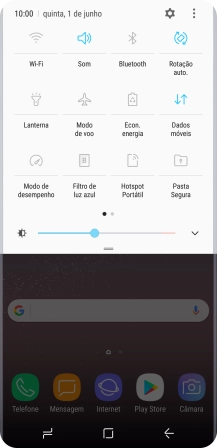 Prima o ícone de dados móveis para ativar ou desativar a função.