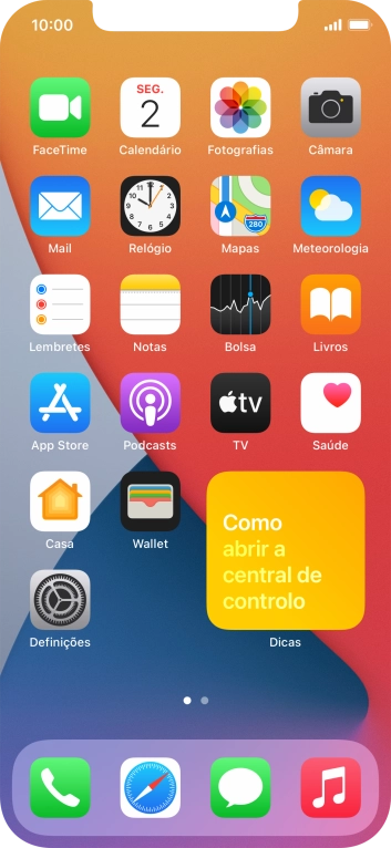 Se utilizar uma pilha de widgets: Deslize o dedo para cima ou para baixo na pilha para escolher o widget pretendido.