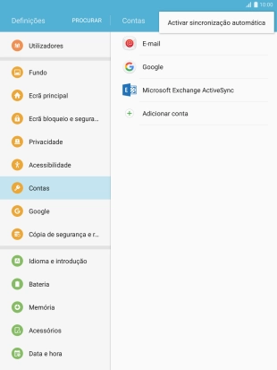 Prima Activar sincronização automática para ativar a função.