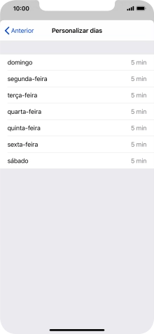 Prima os dias pretendidos.