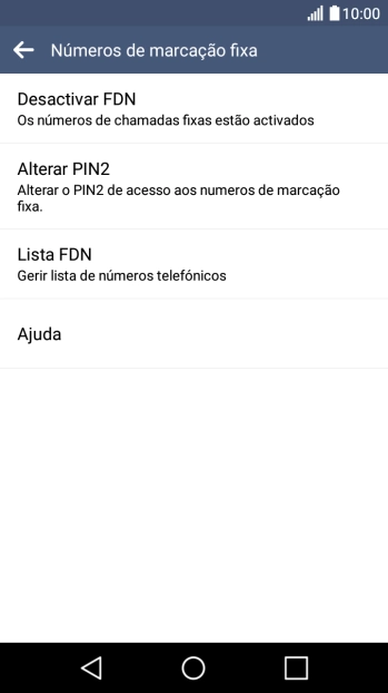 Prima Desactivar FDN para desativar a marcação permitida.