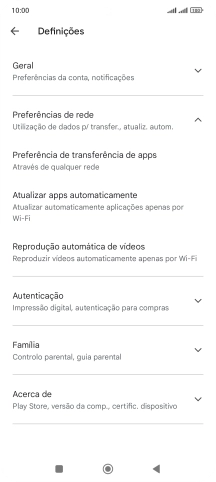 Prima Atualizar apps automaticamente.
