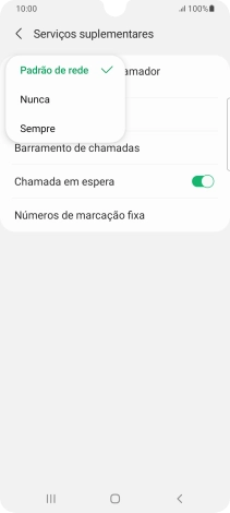 Prima Sempre para ativar a visualização do seu número.