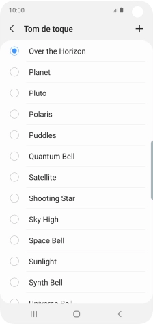 Prima o ícone para adicionar um tom de toque.