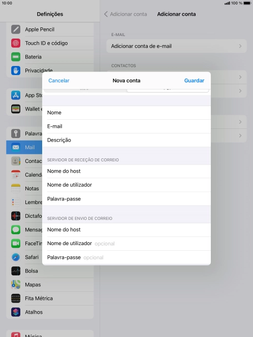 Prima Nome de utilizador e introduza o nome de utilizador da sua conta de e-mail na Vodafone.