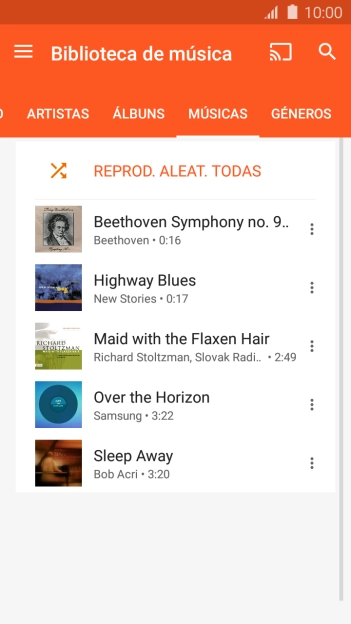 Prima o ficheiro de música pretendido.