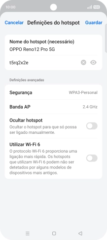 Prima o campo da password e introduza a password pretendida.