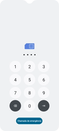 Se solicitado, deve introduzir o código PIN e premir a seta para a direita.