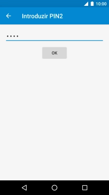 Introduza o código PIN2 e prima OK.