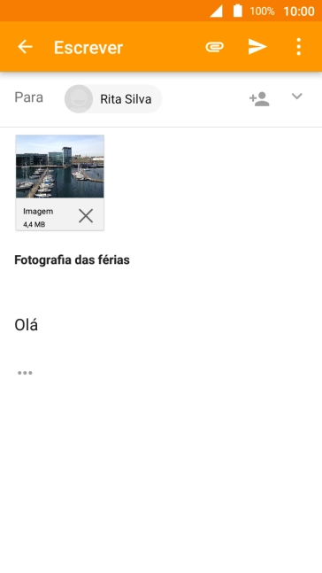 Prima o ícone para enviar.