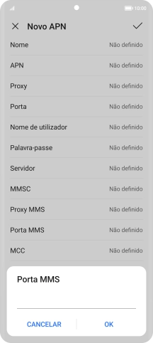 Introduza 80 e prima OK.