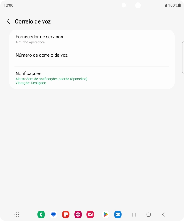 Prima Número de correio de voz.